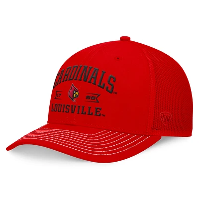 Casquette réglable Top of the World Red Louisville Cardinals Carson Trucker pour hommes