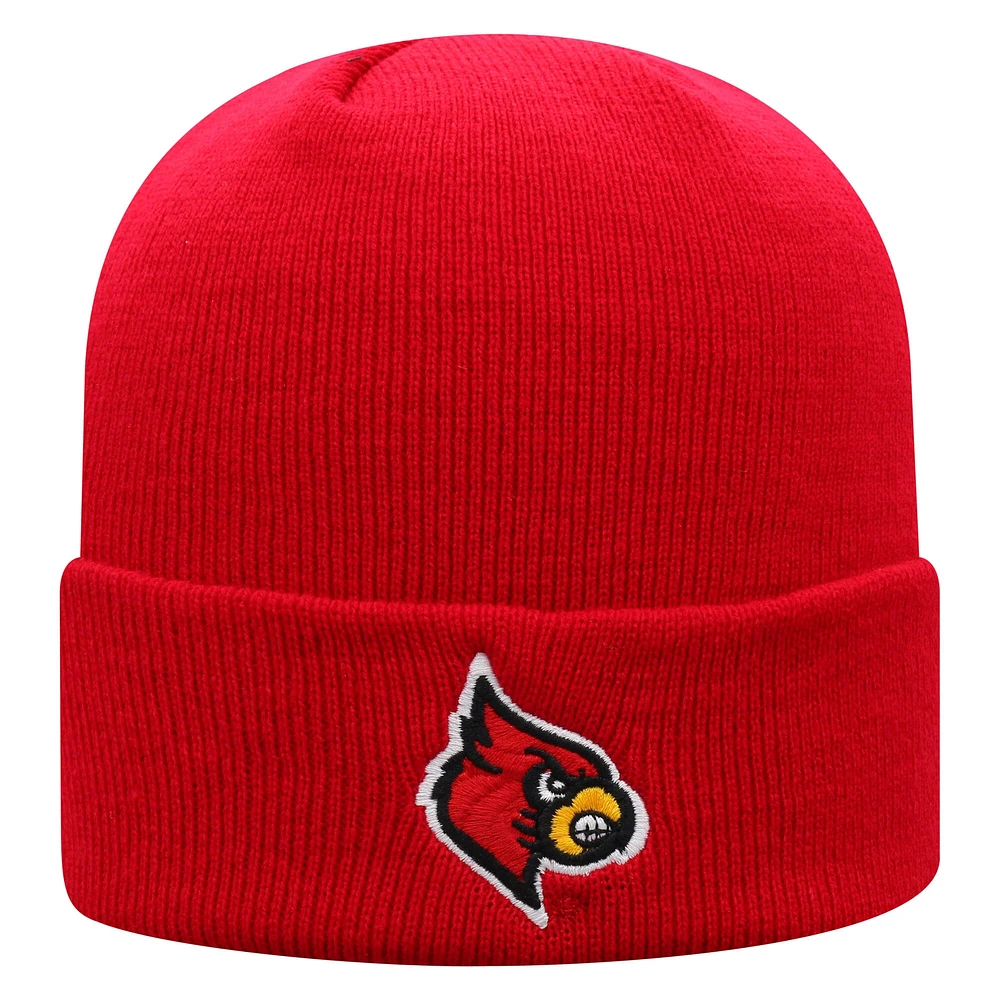 Men's Top of the World Red Louisville Cardinals Logo Cuffed Knit Hat