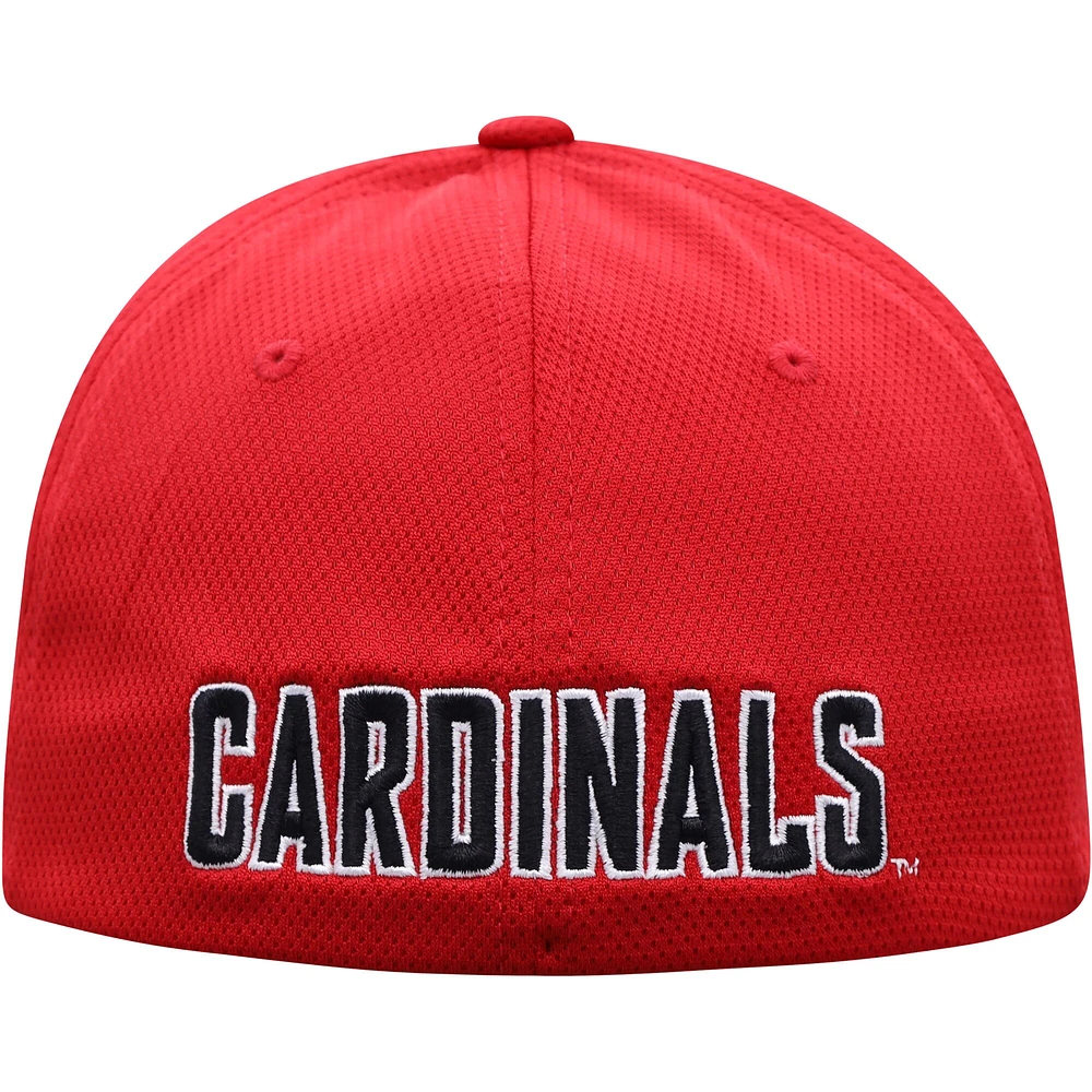 Chapeau flex rouge Louisville Cardinals Reflex Logo pour hommes