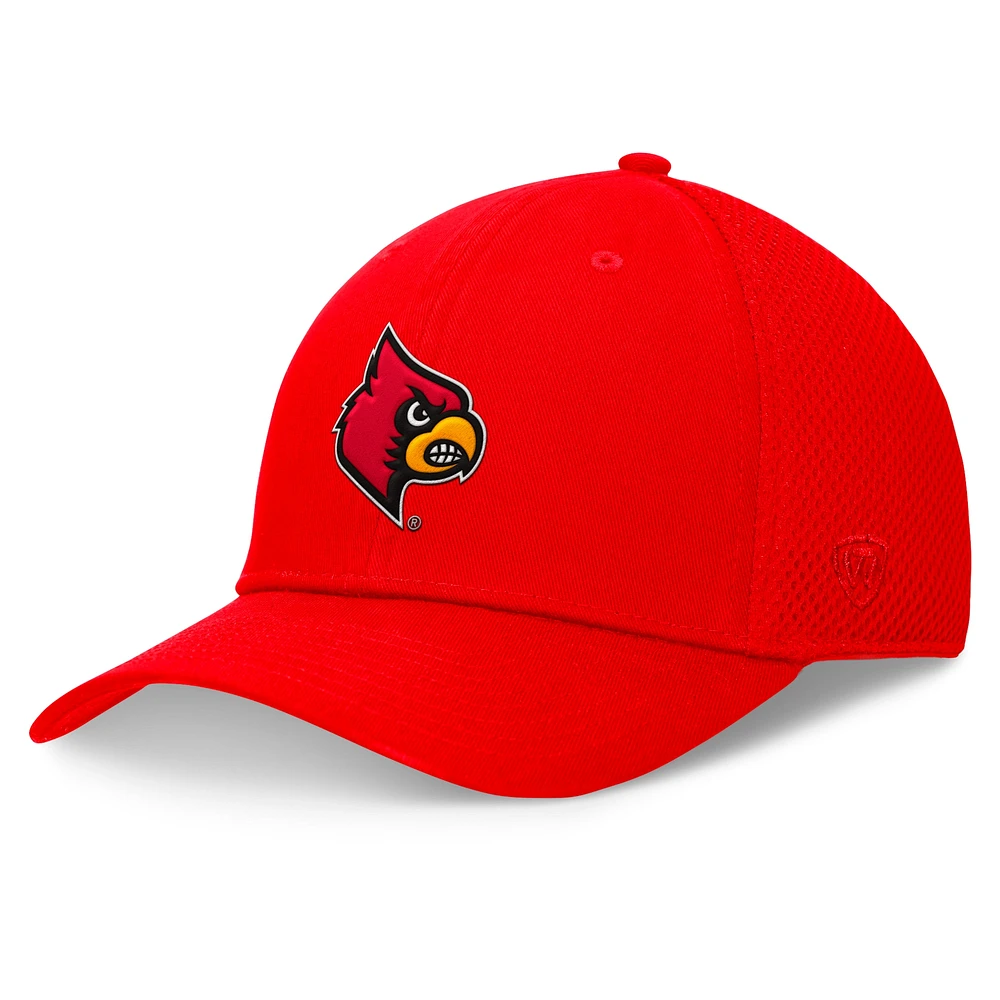 Casquette Spacer Flex Top of the World rouge pour hommes des Cardinals de Louisville