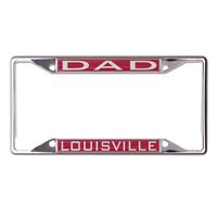 WinCraft Louisville Cardinals Dad School Supporter Laser Cut Metal License Plate Frame