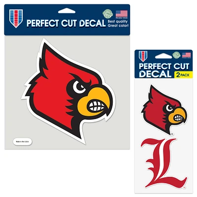 Lot de deux autocollants WinCraft Louisville Cardinals Perfect Cut