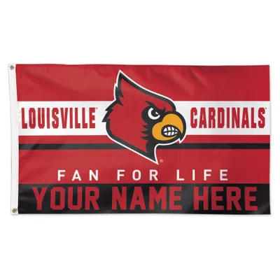 Louisville Cardinals WinCraft Personalized 3' x 5' One-Sided Deluxe Flag