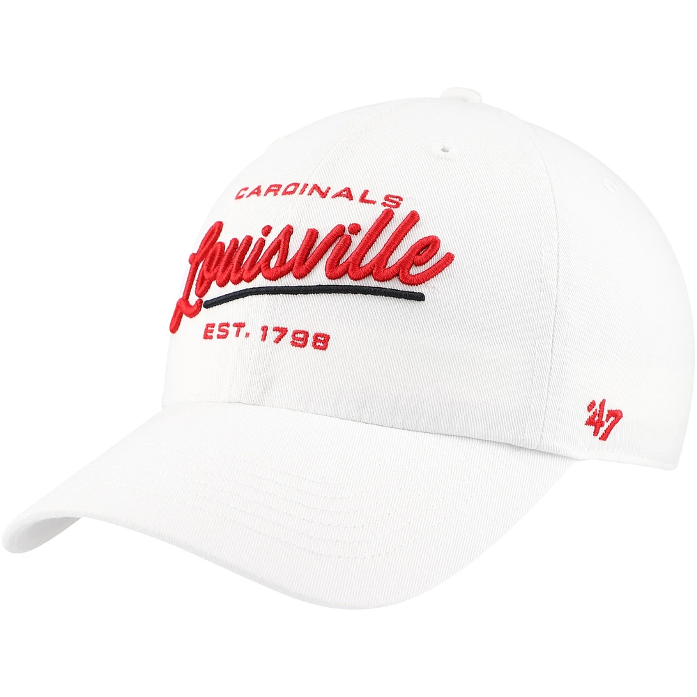 Casquette ajustable Sidney Clean Up des Cardinals de Louisville '47 pour femmes, blanche