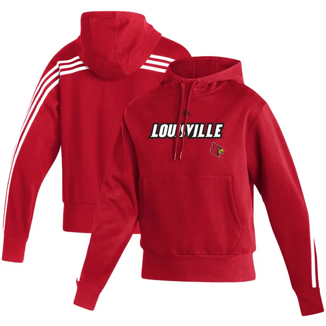 adidas Women's Louisville Cardinals Black Oversize Pullover Fleece Hoodie