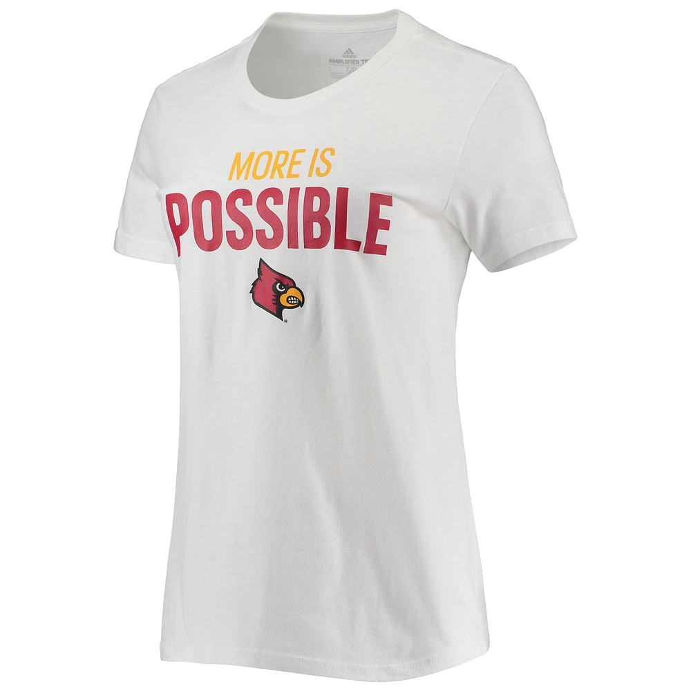 Women's adidas White Louisville Cardinals More Is Possible T-Shirt