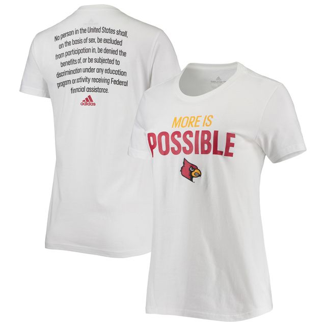 T-shirt blanc adidas Louisville Cardinals More Is Possible pour femme