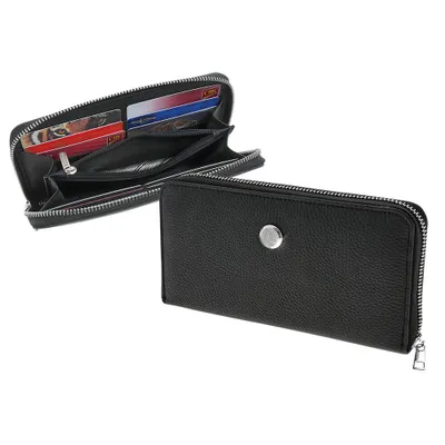 Louisville Cardinals Women's Leather Zipper Wallet - Black