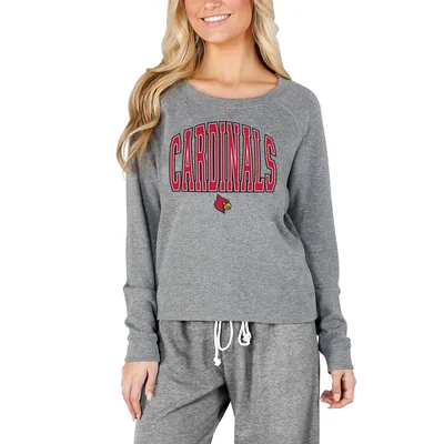 Concepts Sport Women's Louisville Cardinals Grey Mainstream Hoodie, Medium, Gray | Holiday Gift