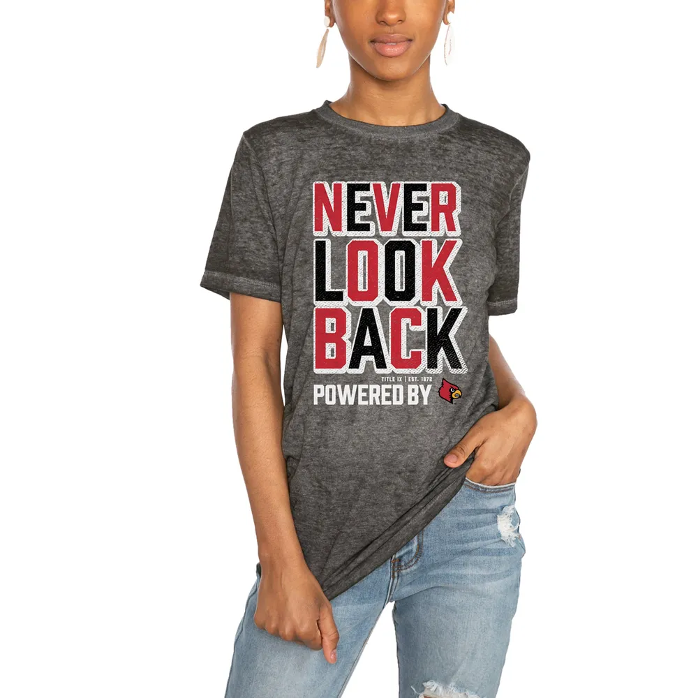 Lids Louisville Cardinals Gameday Couture Women's PoweredBy Never Look Back  Acid Wash T-Shirt - Charcoal