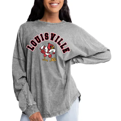 Louisville Cardinals Sweater Women's XL Gray Red Pullover Hoodie