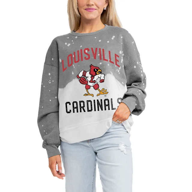 Lids Louisville Cardinals Gameday Couture Women's Twice As Nice Faded Crewneck  Sweatshirt - Gray