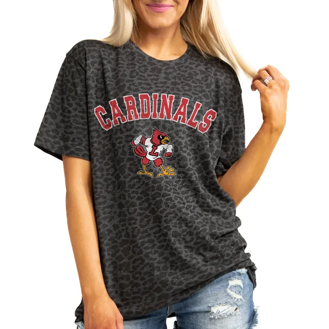 Women's Charcoal Louisville Cardinals Vivacious Varsity Boyfriend T-Shirt