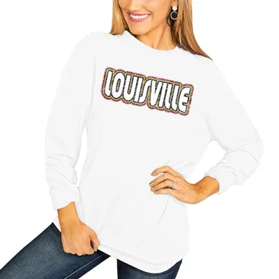 Lids Louisville Cardinals Gameday Couture Women's Boyfriend Fit Long Sleeve  T-Shirt - White