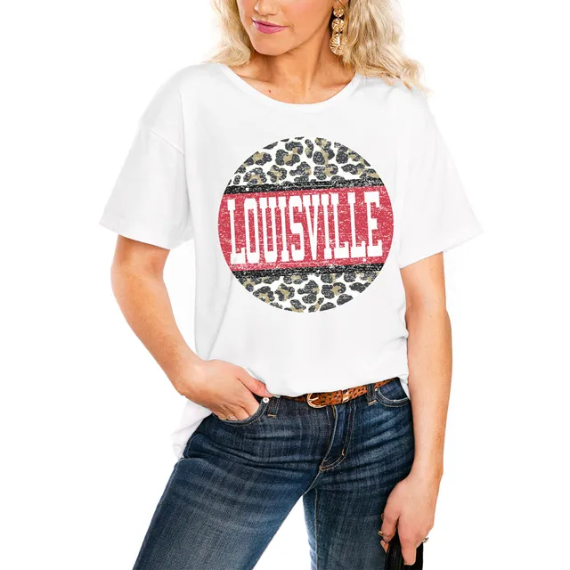 Lids Louisville Cardinals Women's It's A Win Vintage Vibe Long Sleeve T- Shirt - White