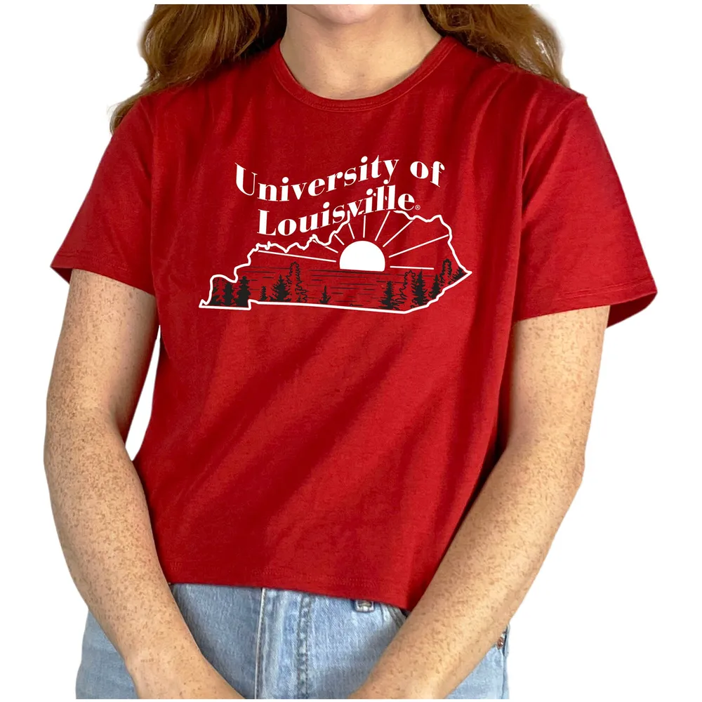 Lids Louisville Cardinals ZooZatz Women's Scenic State Crop T