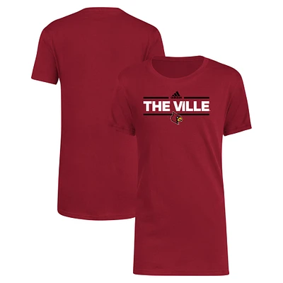 Youth adidas Red Louisville Cardinals Basic Dassler T-Shirt