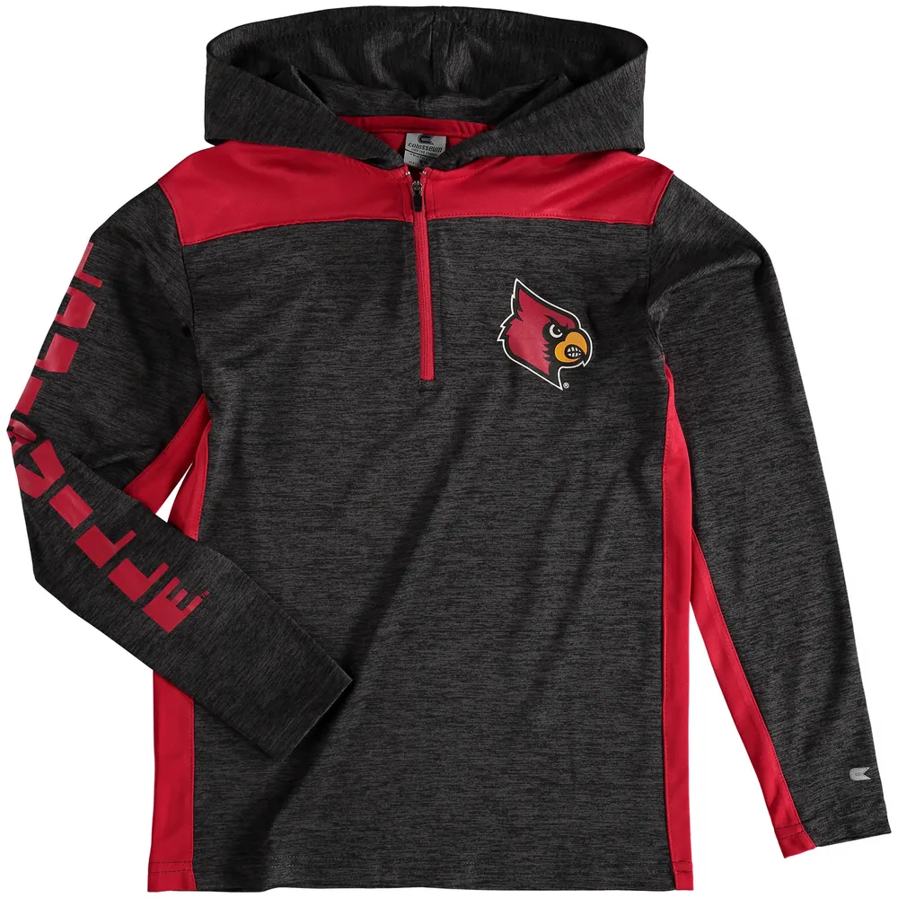 Men's Colosseum Heathered Gray Louisville Cardinals Arch & Logo 3.0 Pullover  Hoodie