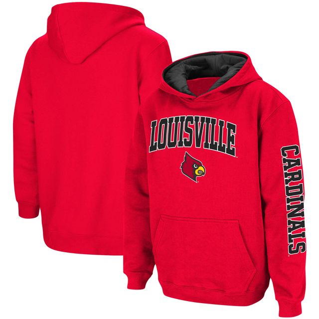 Chandail à capuchon enfiler 2-Hit Team Colosseum Rouge Louisville Cardinals pour jeune