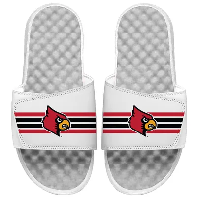 Louisville Cardinals ISlide Youth Varsity Stripes Slide Sandals - White