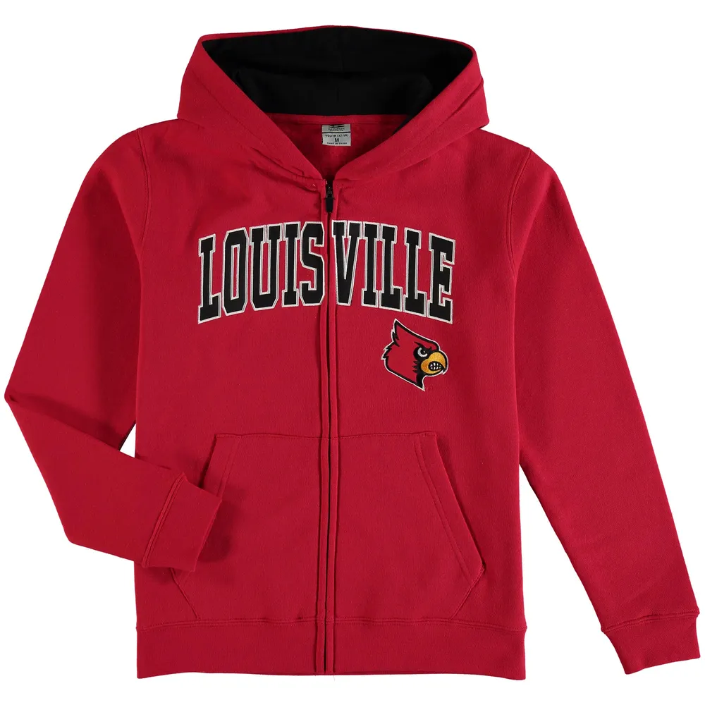 Men's Colosseum Red Louisville Cardinals Big & Tall Arch & Logo 2.0  Pullover Hoodie