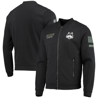 Men's Colosseum Black Loyola Chicago Ramblers OHT Military Appreciation High-Speed Bomber Full-Zip Jacket