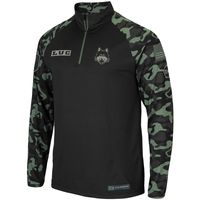 Men's Colosseum Black Loyola Chicago Ramblers OHT Military Appreciation Take Flight Raglan Quarter-Zip Jacket