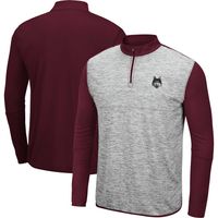 Men's Colosseum Heather Gray/Maroon Loyola Chicago Ramblers Prospect Quarter-Zip Jacket