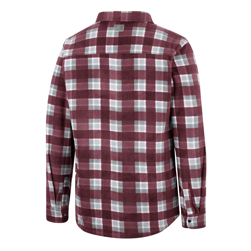 Men's Colosseum Maroon/White Loyola Chicago Ramblers Ellis Plaid Full-Snap Shirt Jacket