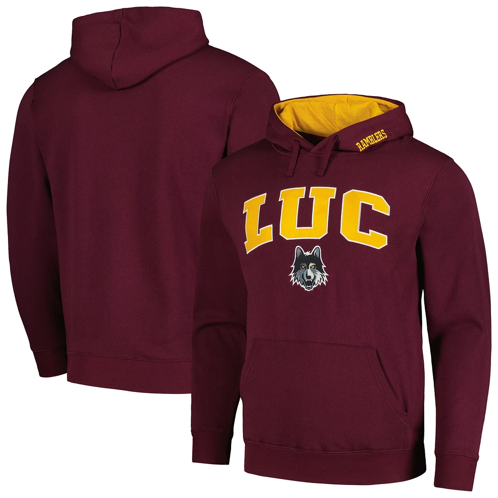 Men's Colosseum Maroon Loyola Chicago Ramblers Isle Pullover Hoodie