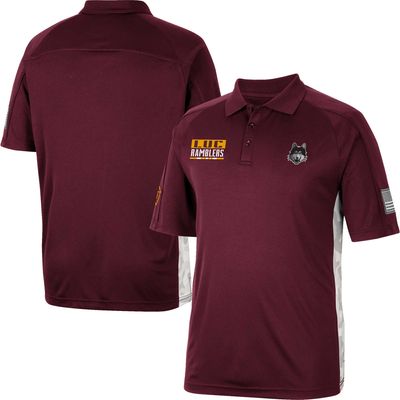 Men's Colosseum Maroon Loyola Chicago Ramblers OHT Military Appreciation Snow Camo Polo