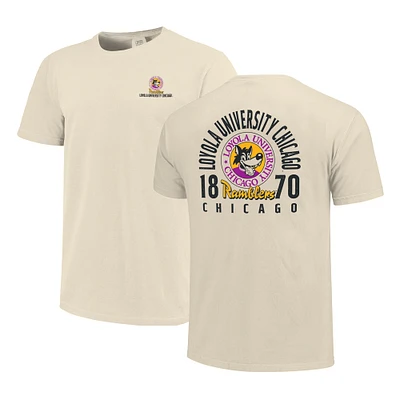 Men's Cream Loyola Chicago Ramblers Comfort Colors Mascot Overlay T-Shirt