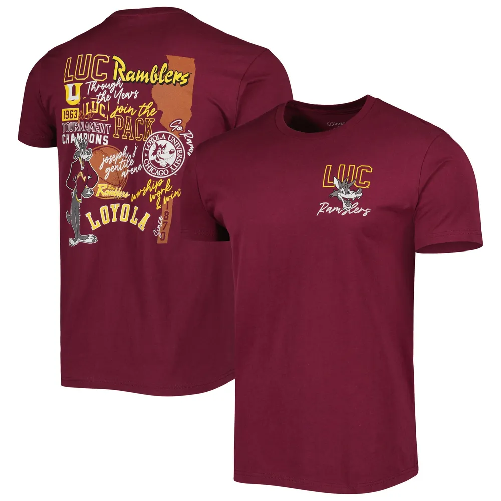 Men's Maroon Loyola Chicago Ramblers Through the Years T-Shirt