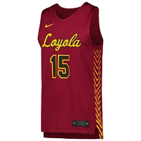 Men's Nike #15 Maroon Loyola Chicago Ramblers Replica Basketball Jersey