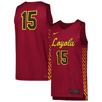 Men's Nike #15 Maroon Loyola Chicago Ramblers Replica Basketball Jersey