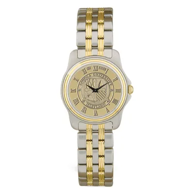 Loyola Greyhounds Women's Two-Tone Medallion Wristwatch - Gold/Silver