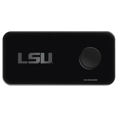 LSU Tigers 3-in-1 Glass Wireless Charge Pad - Black