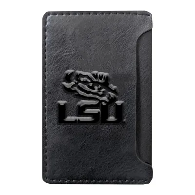 LSU Tigers Debossed Faux Leather Phone Wallet Sleeve - Black