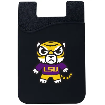 LSU Tigers Mascot Top Loading Faux Leather Phone Wallet Sleeve - Black