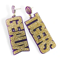 Brianna Cannon LSU Tigers Large Word Earrings