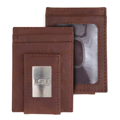 LSU Tigers Leather Front Pocket Wallet - Brown