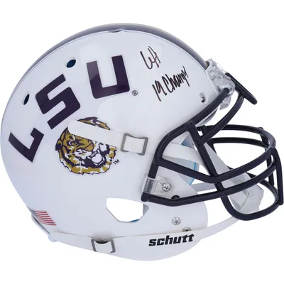 Clyde Edwards-Helaire LSU Tigers Autographed Riddell Speed Authentic Helmet  with 19 Champs Inscription