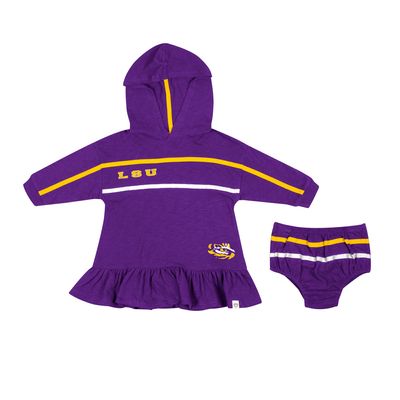 Girls Infant Colosseum Purple LSU Tigers Winifred Hoodie Dress & Bloomer Set