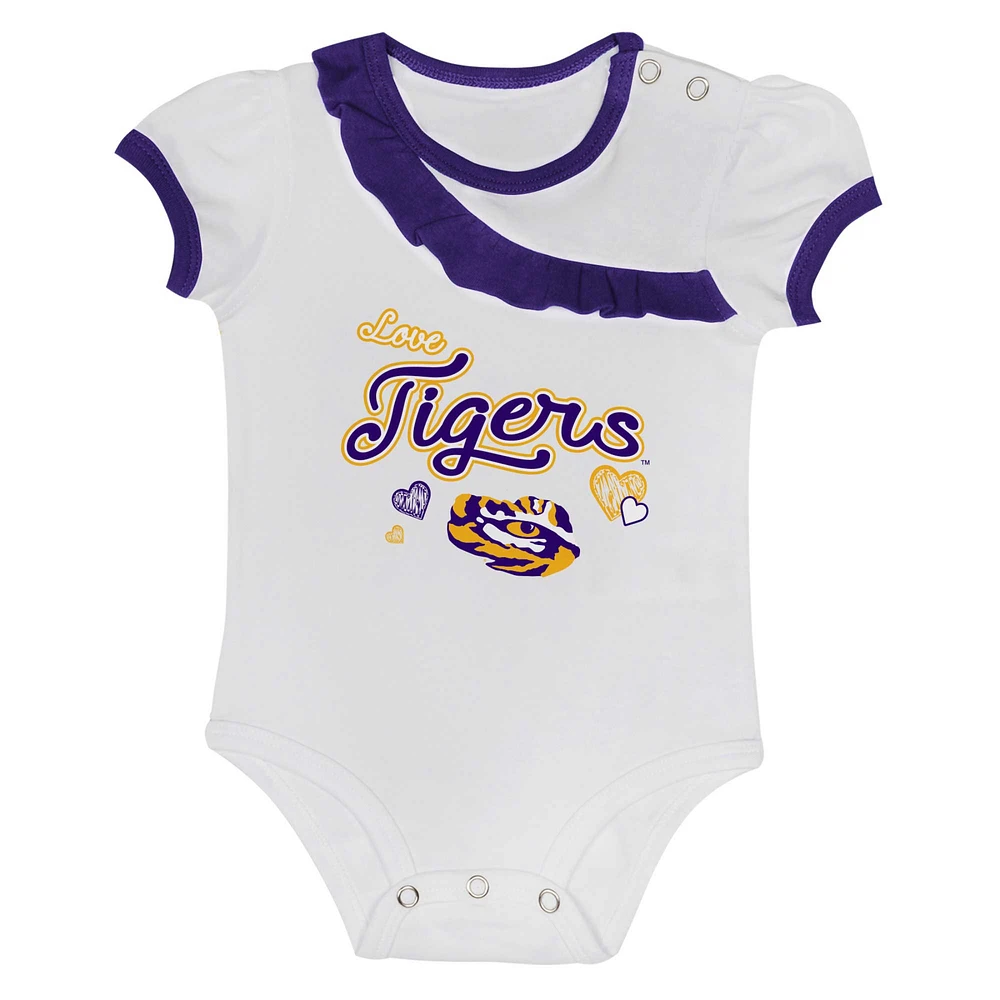 Girls Newborn & Infant LSU Tigers Two-Piece Love My Team Bodysuit Skirt Set