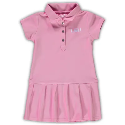 LSU Tigers Garb Girls Toddler Caroline Cap Sleeve Polo Dress - Pink