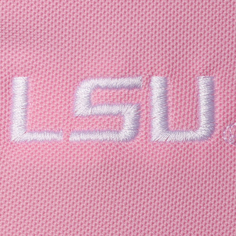 Girls Toddler Garb Pink LSU Tigers Caroline Cap Sleeve Polo Dress