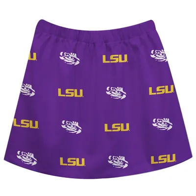 LSU Tigers Girls Toddler All Over Print Skirt - Purple