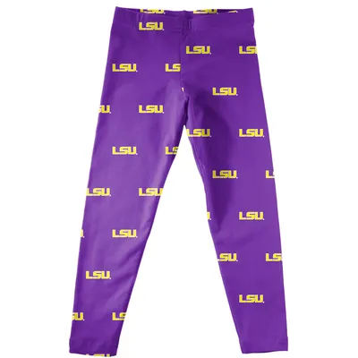 LSU Tigers Vive La Fete Girls Toddler All Over Print Leggings - Purple