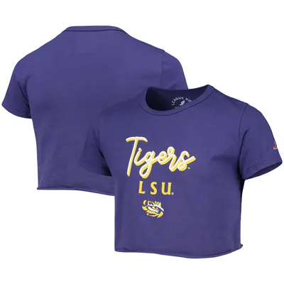 LSU Tigers League Collegiate Wear Girls Youth Cropped T-Shirt - Purple