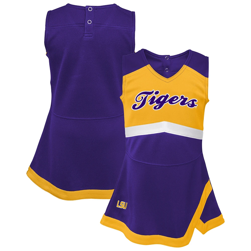 Girls Youth Purple LSU Tigers Cheer Captain Jumper Dress